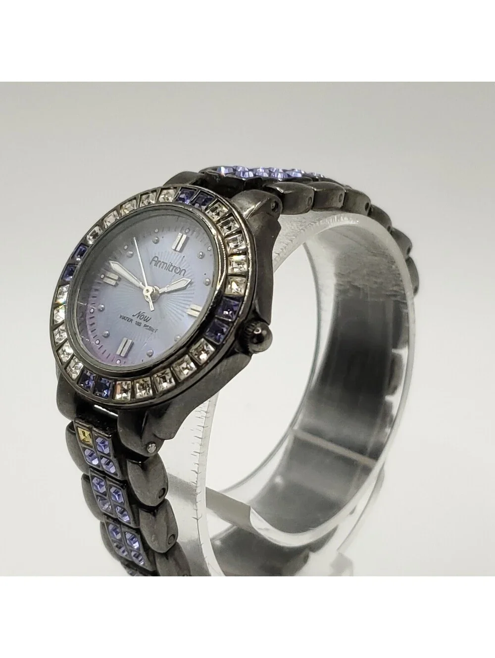 Armitron Now Purple/Black Watch Women 26mm New Battery